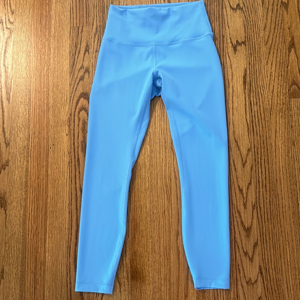 Lululemon Wunder Train High Rise Tight 25” in Aero Blue